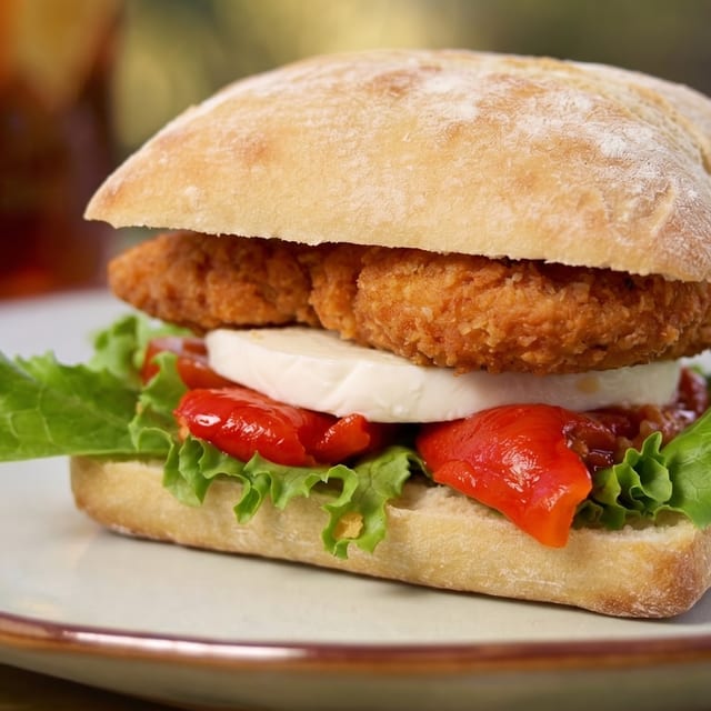 Chicken Cutlet with Cheese Sandwich.