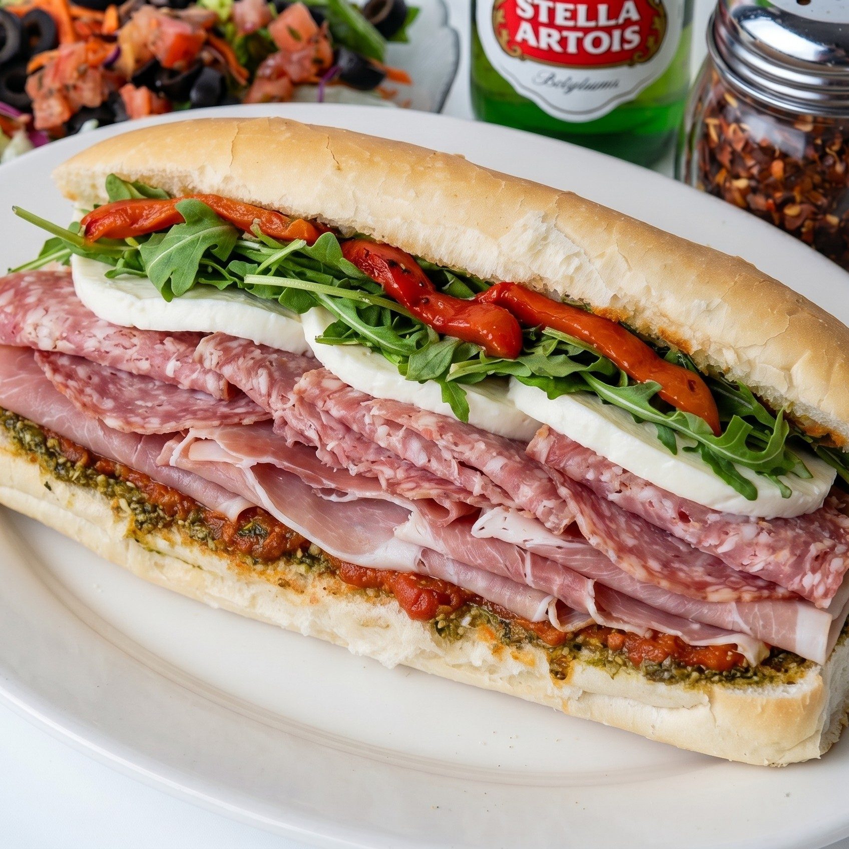 Prosciutto, Mozzarella and Chicken Sandwich.