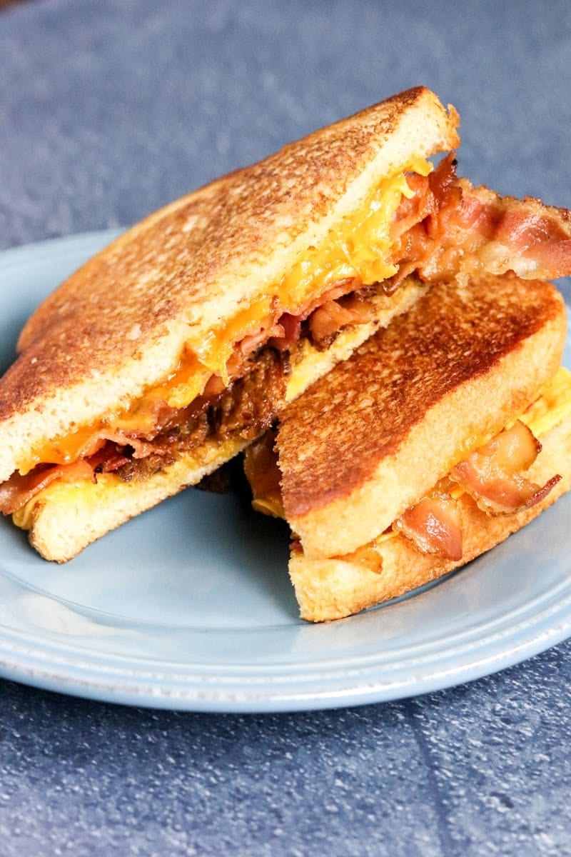 Grilled Cheese with Bacon Sandwich.