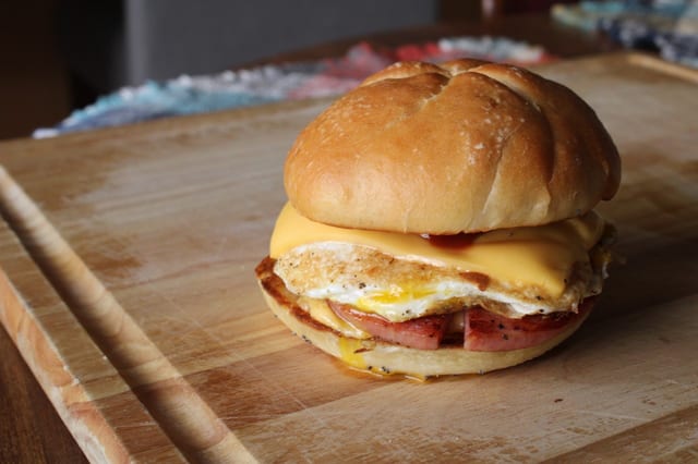 Taylor Ham with 2 Eggs and Cheese Sandwich.
