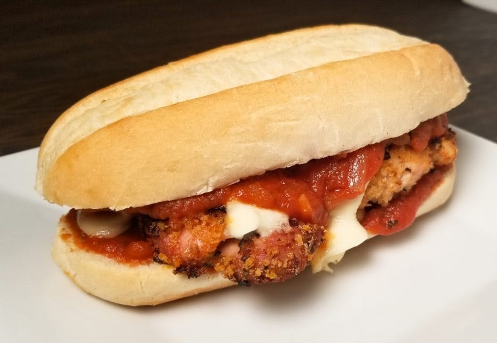 Chicken Parmigiana Italian Sandwich.