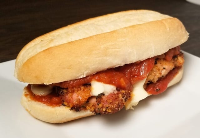Chicken Parmigiana Italian Sandwich.